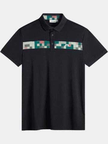 J.Lindeberg Bridger Tour Halbarm Polo schwarz