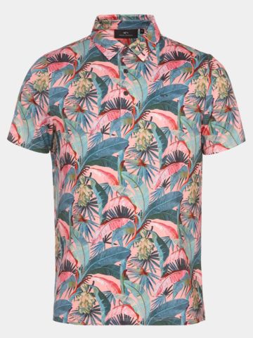 Daniel Springs Dschugel Druck Funktions Halbarm Polo grün