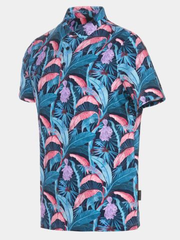 Daniel Springs Druck Funktions Halbarm Polo petrol