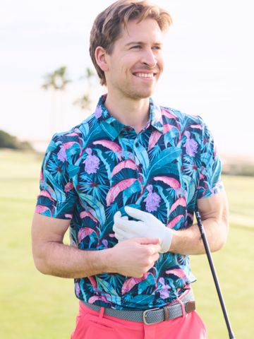 Daniel Springs Druck Funktions Halbarm Polo petrol