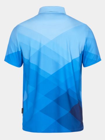 Daniel Springs Dschugel Druck Funktions Halbarm Polo blau