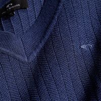 Daniel Springs Jaquard-Struktur Pullunder Strick denim