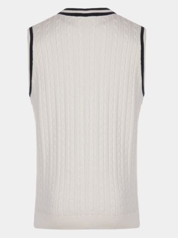 Daniel Springs Zopf- Pullunder Strick offwhite