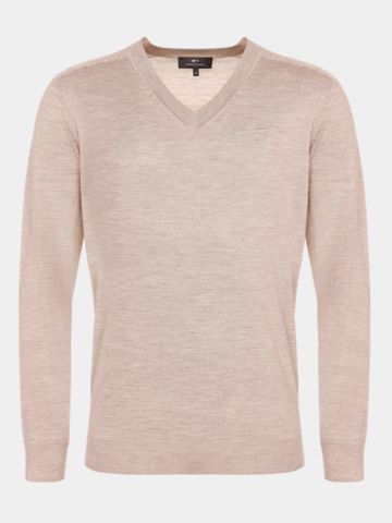 Daniel Springs Merino Extrafein Pullover Strick beige