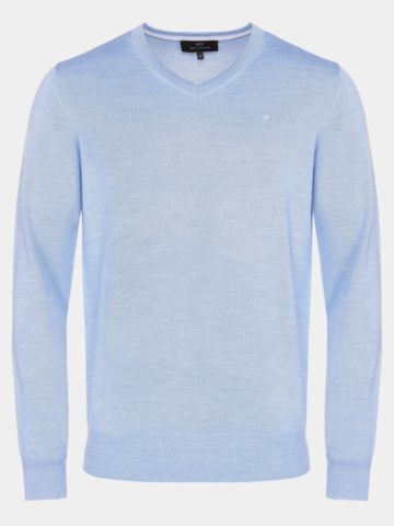 Daniel Springs Basic Pullover Strick hellblau