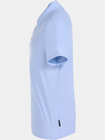 Daniel Springs Nylon Pique Halbarm Polo hellblau