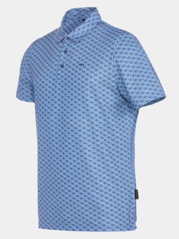 Daniel Springs  Iron print functional half-sleeve polo denim