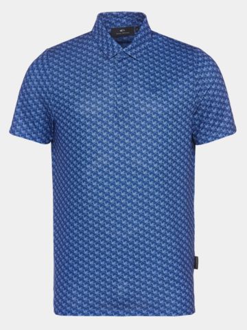 Daniel Springs Iron Druck Funktions Halbarm Polo blau