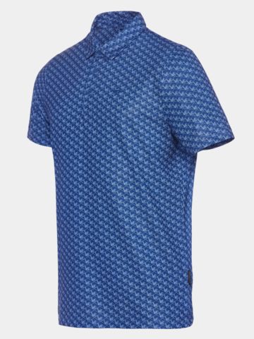 Daniel Springs  Iron print functional half-sleeve polo blue