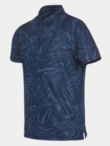 Daniel Springs  Iron print functional half-sleeve polo navy