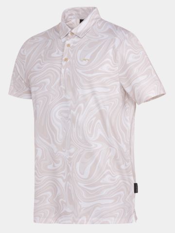 Daniel Springs  Iron print functional half-sleeve polo sand