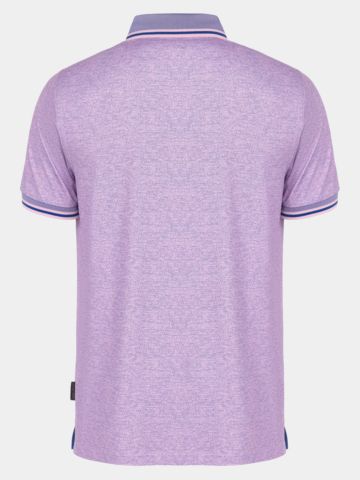 Daniel Springs Melange Druck Halbarm Polo rosa