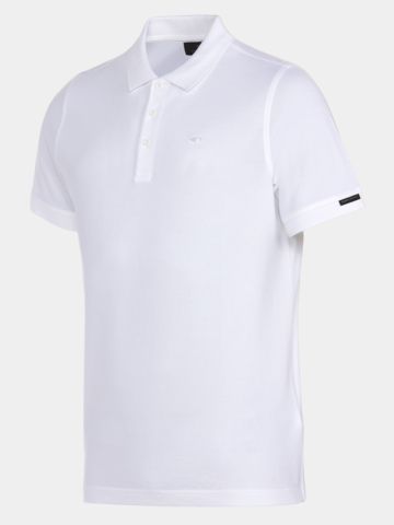 Daniel Springs Baumwoll Pique Halbarm Polo weiß