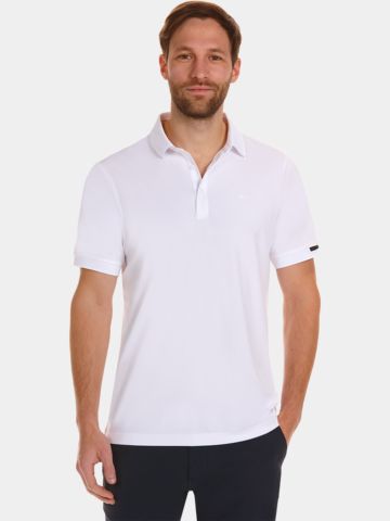 Daniel Springs Baumwoll Pique Halbarm Polo weiß