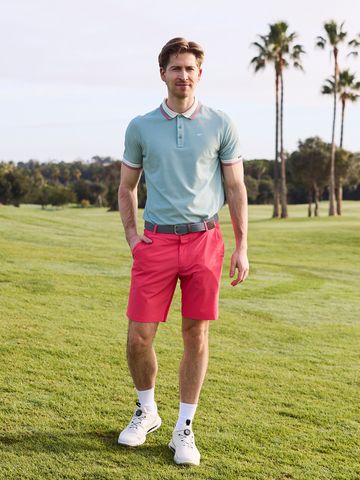 Daniel Springs 2-Tone Pique Halbarm Polo grün