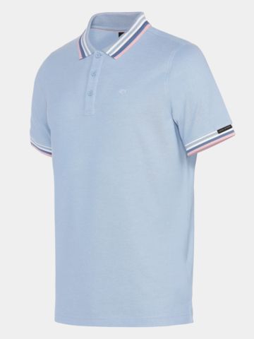 Daniel Springs 2-Tone Pique Halbarm Polo hellblau