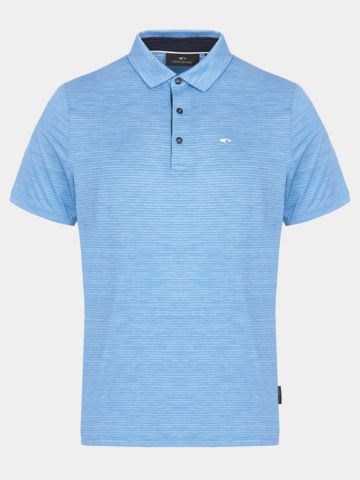 Daniel Springs Melange Funktions Halbarm Polo hellblau