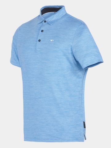 Daniel Springs Melange Funktions Halbarm Polo hellblau