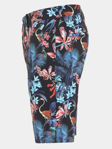 Alberto EARNIE - Jungle Print WR Bermuda Hose navy