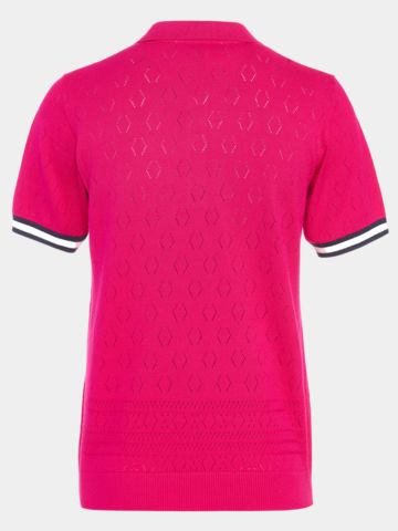 Valiente Strick Halbarm Polo pink