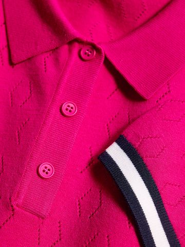 Valiente Strick Halbarm Polo pink