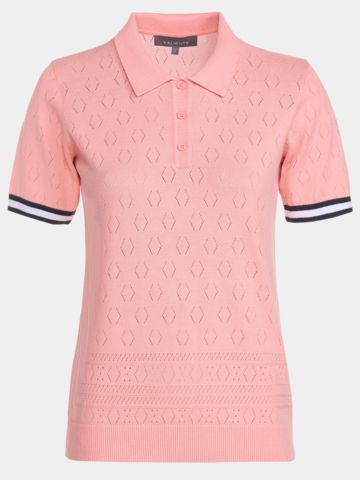 Valiente Strick Halbarm Polo koralle