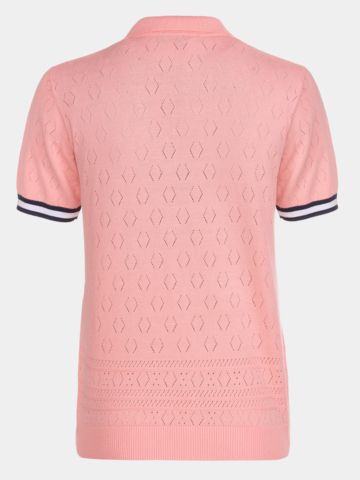 Valiente Strick Halbarm Polo koralle