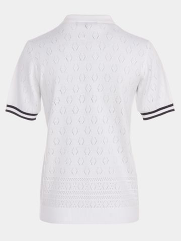 Valiente Strick Halbarm Polo weiß