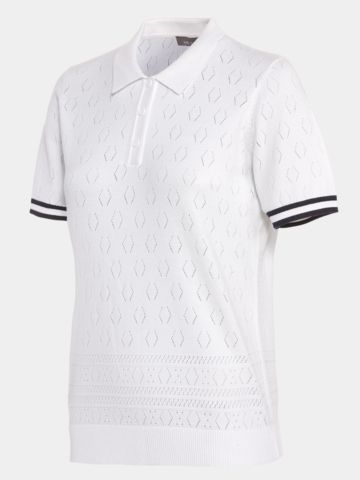Valiente Strick Halbarm Polo weiß