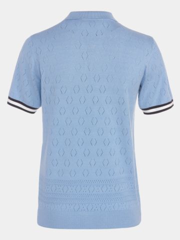 Valiente Strick Halbarm Polo hellblau