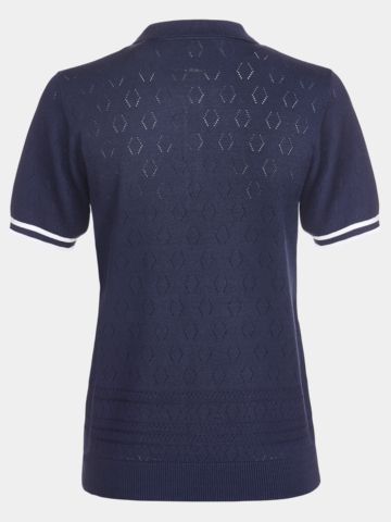 Valiente Strick Halbarm Polo navy