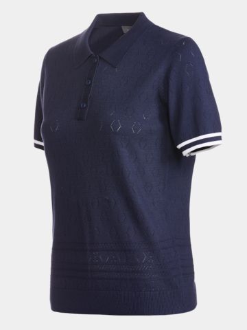 Valiente Strick Halbarm Polo navy