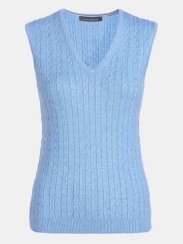 Valiente cable knit pullover light blue