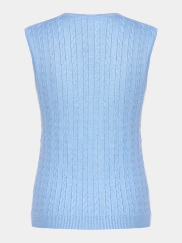 Valiente cable knit pullover light blue