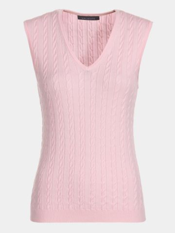 Valiente cable knit sweater pink