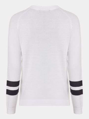 Valiente Svetr s výstřihem do V pletený bílý