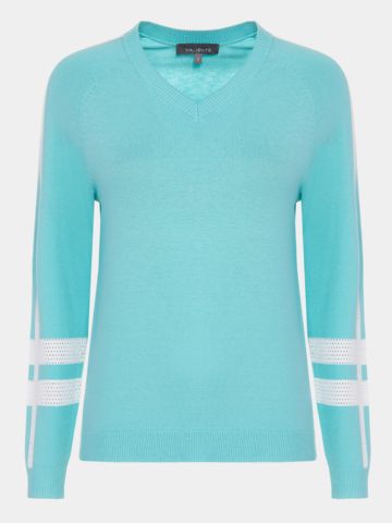 Valiente Svetr s výstřihem do V, tyrkysový