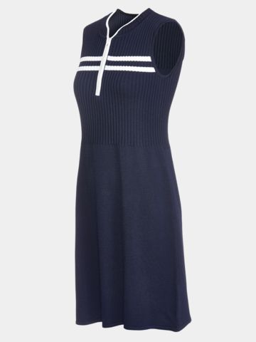 Valiente Strick ohne Arm Kleid navy