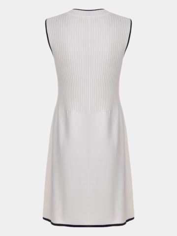 Valiente Strick ohne Arm Kleid weiß