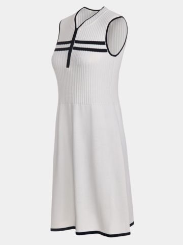 Valiente Strick ohne Arm Kleid weiß