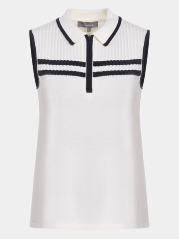 Valiente Strick ohne Arm Polo weiß