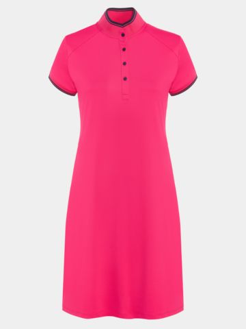 Valiente functional pique half sleeve dress pink