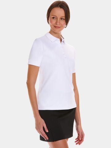 Valiente Funktions Pique Halbarm Polo weiß