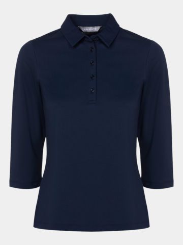 Valiente Jaquard-Struktur 3/4 Arm Polo navy