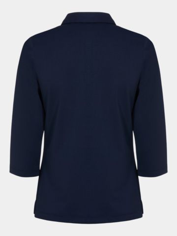 Valiente Jaquard-Struktur 3/4 Arm Polo navy