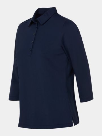 Valiente Jaquard-Struktur 3/4 Arm Polo navy