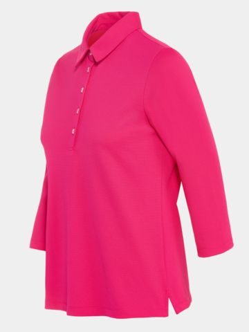Valiente Jaquard-Struktur 3/4 Arm Polo pink