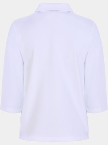 Valiente Jaquard-Struktur 3/4 Arm Polo weiß