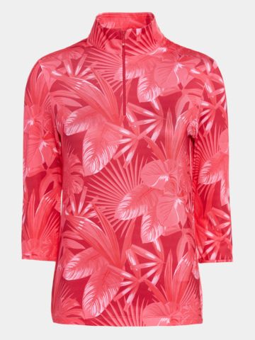 Valiente Druck 3/4 Arm Polo fuchsia