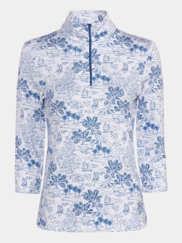 Valiente Druck 3/4 Arm Polo blau